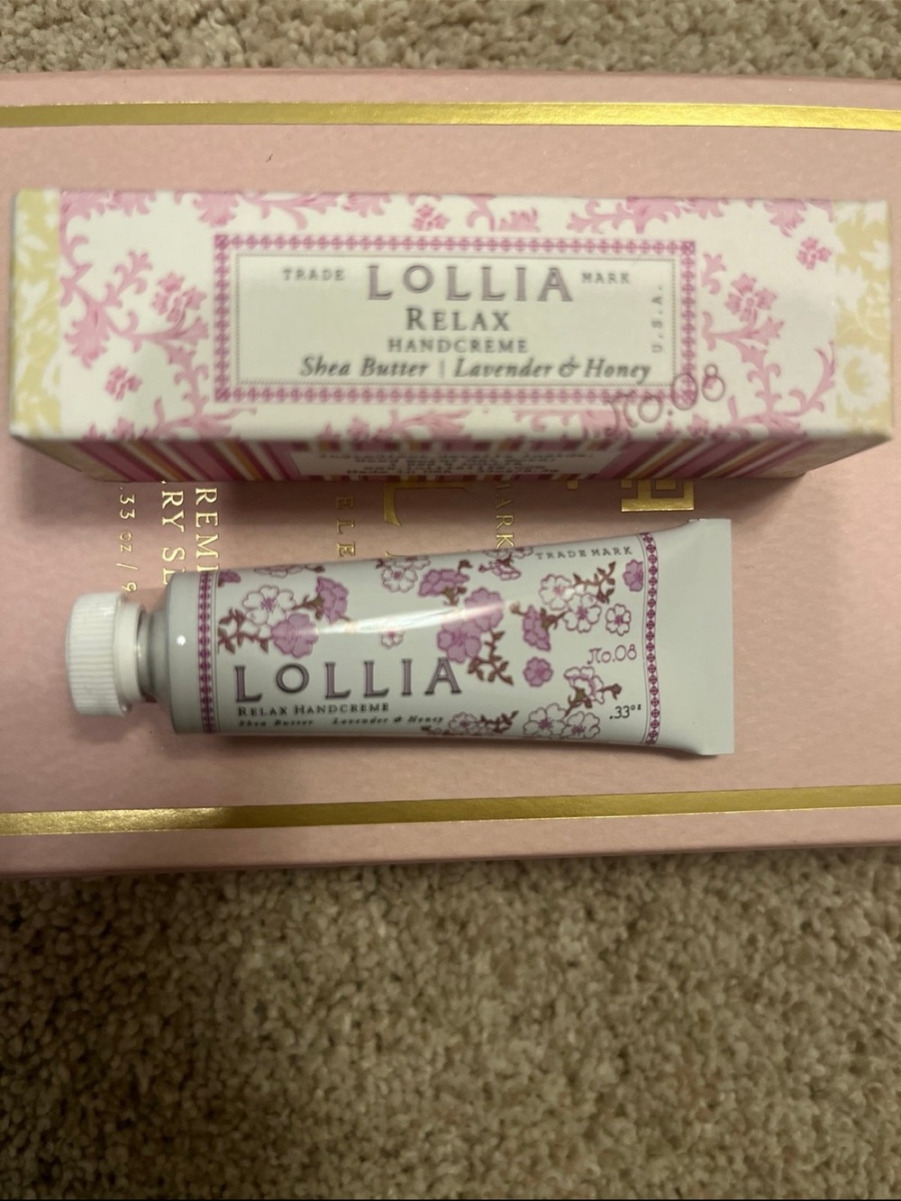 Lollia RELAX Hand Cream Travel-Sized Floral Tube